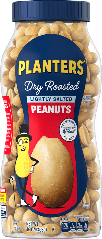 Container of Planters Lightly Salted Dry Roasted Peanuts
