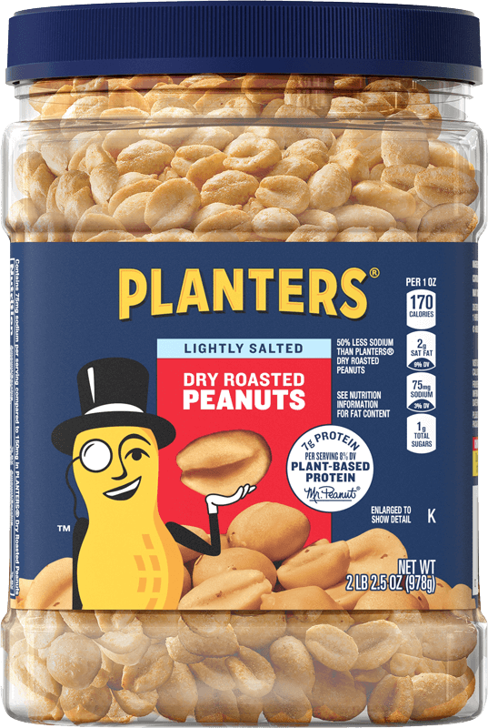 Container of Planters Lightly Salted Dry Roasted Peanuts