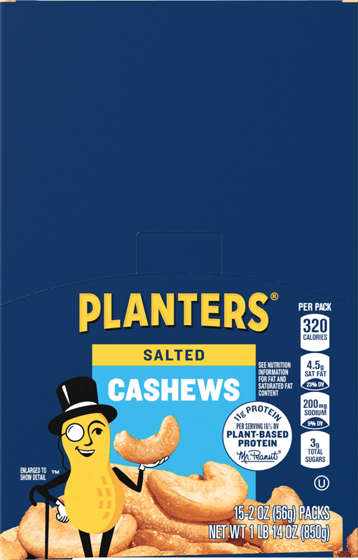15 Pack of Planters Lightly Salted Cashews