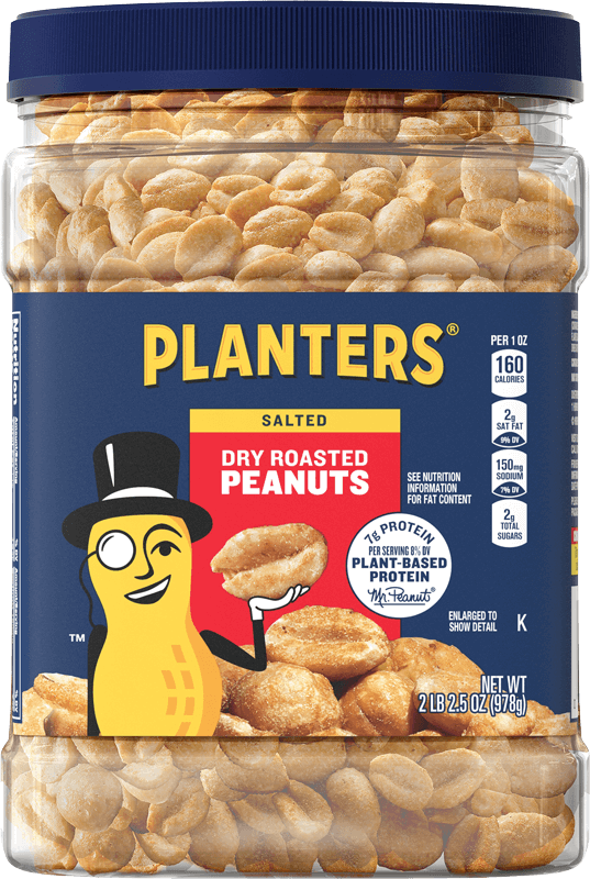 Container of Planters Salted Dry Roasted Peanuts