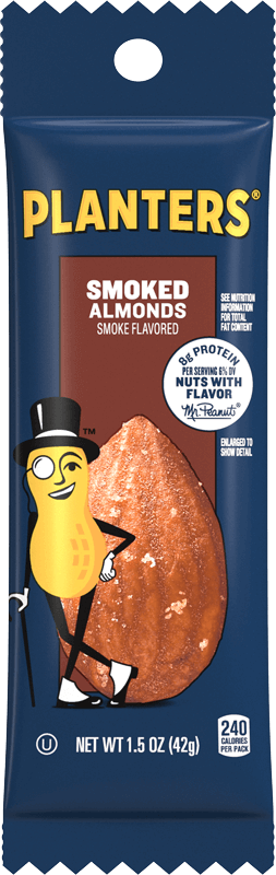 Small bag of Planters Smoked Almonds