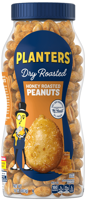 Container of Planter’s Honey Roasted Peanuts