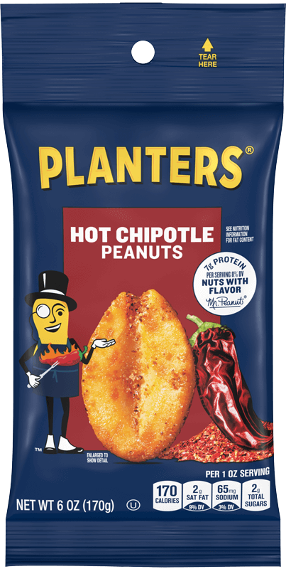 Bag of Planters Hot Chipotle Peanuts