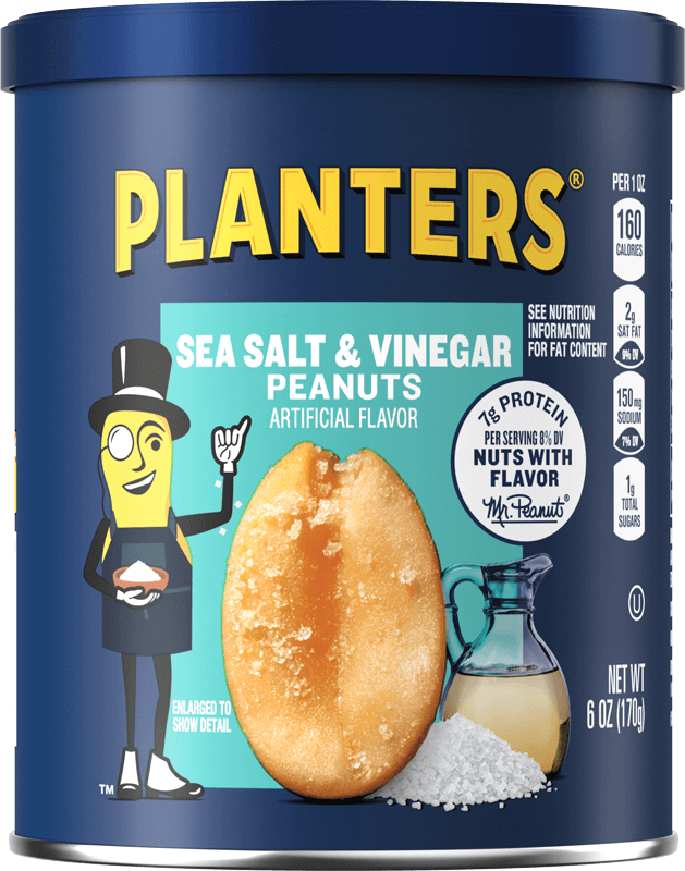 Container of Planters Sea Salt and Vinegar Peanuts