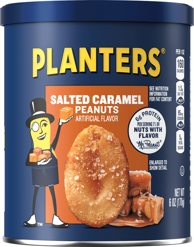 Container of Planter’s Seasonal Salted Caramel Peanuts