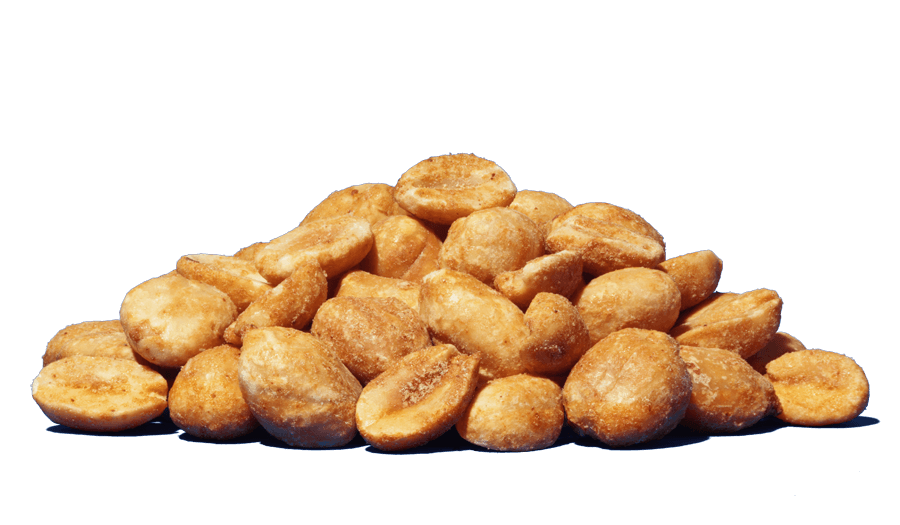 a pile of roasted peanuts