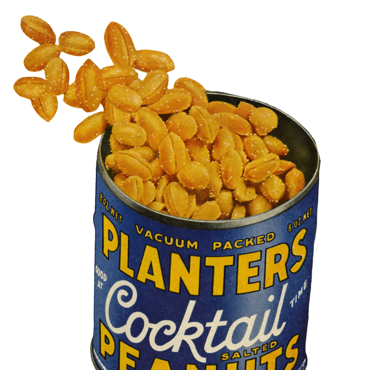 a retro can of planters cocktail peanuts